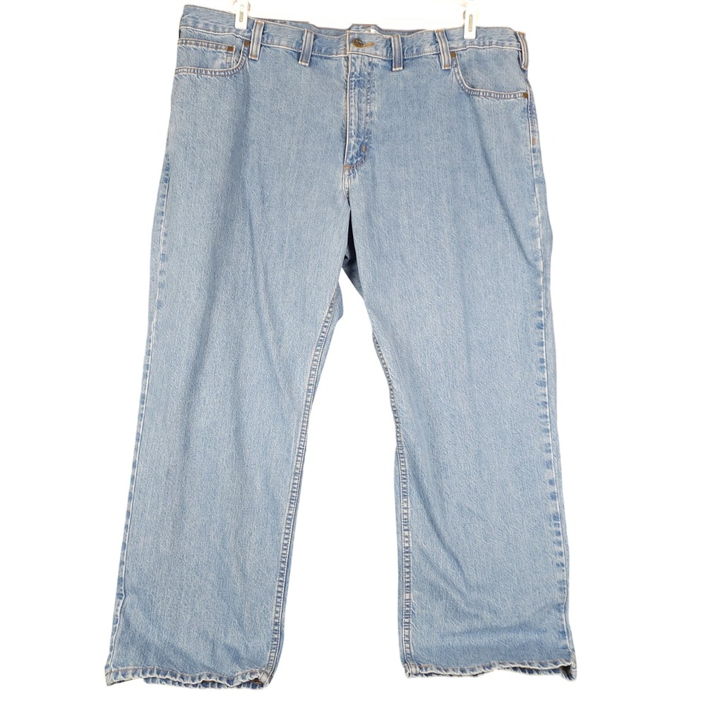 Carhartt Relaxed Fit Jeans Light Wash Denim Workwear Pants 46x30